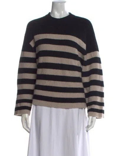 Pre-owned Naadam Cashmere Striped Sweater In Black