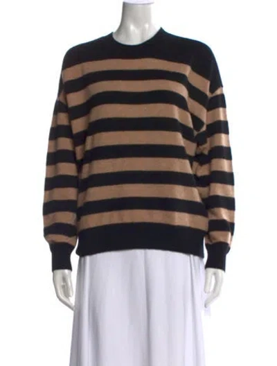 Pre-owned Naadam Cashmere Striped Sweater In Black