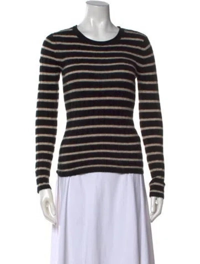Pre-owned Naadam Cashmere Striped Sweater In Black