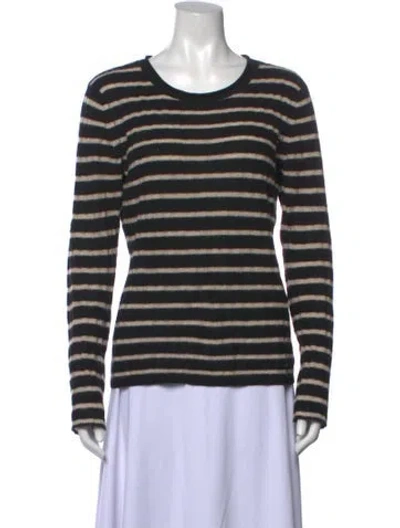Pre-owned Naadam Cashmere Striped Sweater In Black