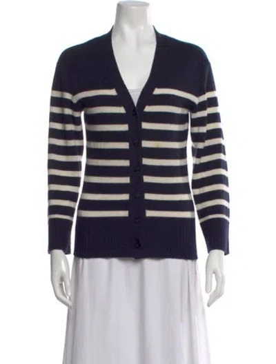 Pre-owned Naadam Cashmere Striped Sweater In Blue