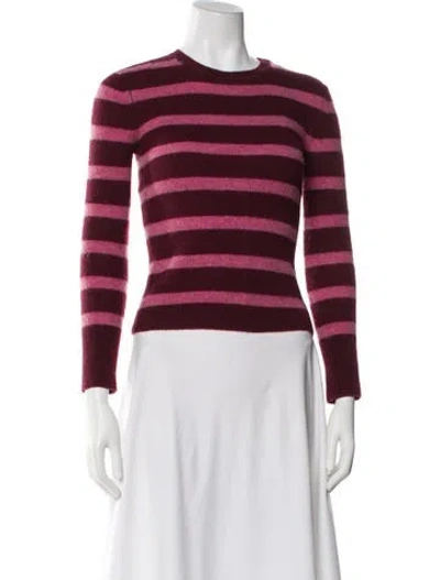 Pre-owned Naadam Cashmere Striped Sweater In Burgundy