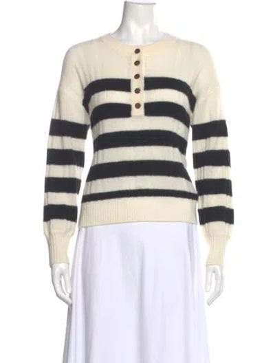 Pre-owned Naadam Cashmere Striped Sweater In Neutral