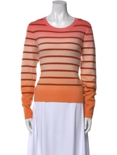 Pre-owned Naadam Cashmere Striped Sweater In Orange
