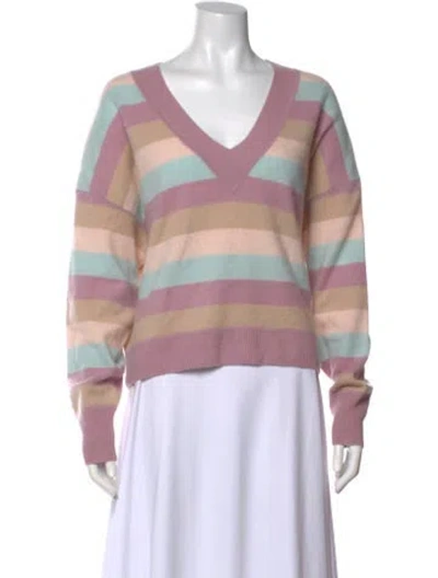 Pre-owned Naadam Cashmere Striped Sweater In Purple