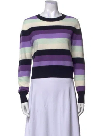 Pre-owned Naadam Cashmere Striped Sweater In Purple