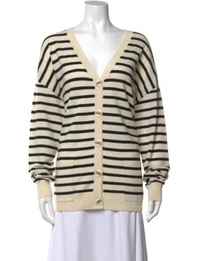 Pre-owned Naadam Cashmere Striped Sweater W/ Tags In White