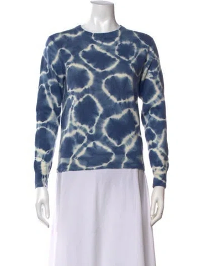 Pre-owned Naadam Cashmere Tie-dye Print Sweater In Blue