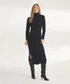 Naadam Cashmere Turtleneck Dress With Slits In Navy