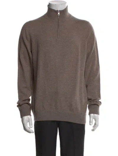 Pre-owned Naadam Cashmere Turtleneck Polo Sweater In Brown