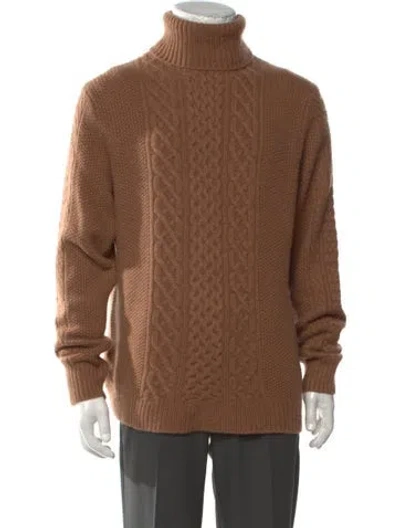 Pre-owned Naadam Cashmere Turtleneck Pullover In Brown