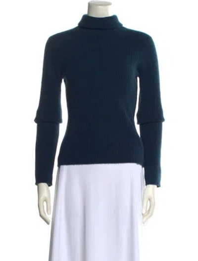 Pre-owned Naadam Cashmere Turtleneck Sweater In Blue