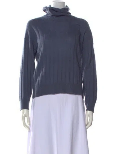 Pre-owned Naadam Cashmere Turtleneck Sweater In Blue