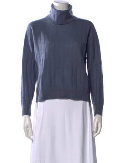 Pre-owned Naadam Cashmere Turtleneck Sweater In Blue