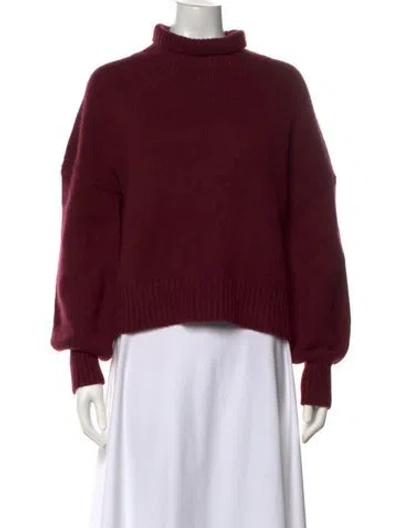 Pre-owned Naadam Cashmere Turtleneck Sweater In Burgundy