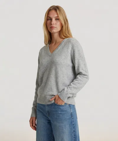 Naadam Cashmere V-neck Pullover In Gray