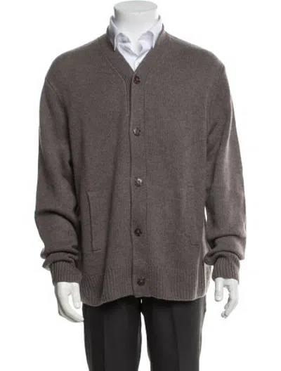 Pre-owned Naadam Cashmere V-neck Cardigan In Neutrals