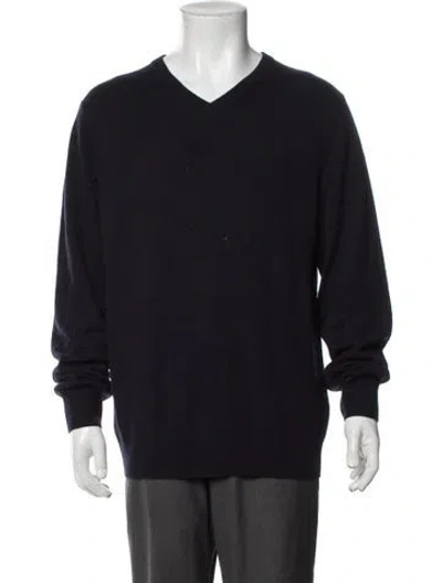 Pre-owned Naadam Cashmere V-neck Pullover In Blue