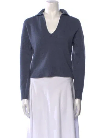 Pre-owned Naadam Cashmere V-neck Sweater In Blue
