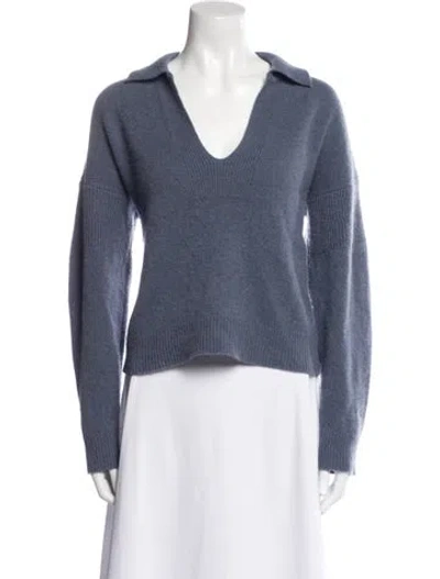 Pre-owned Naadam Cashmere V-neck Sweater In Blue