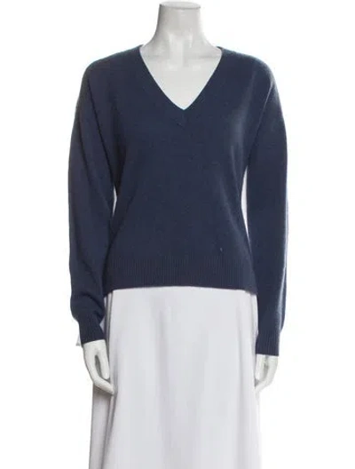 Pre-owned Naadam Cashmere V-neck Sweater In Blue