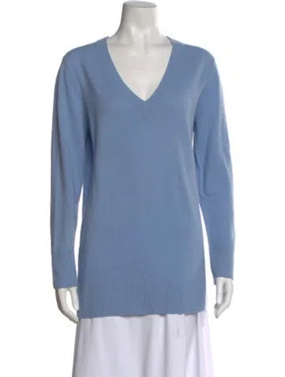 Pre-owned Naadam Cashmere V-neck Sweater In Blue