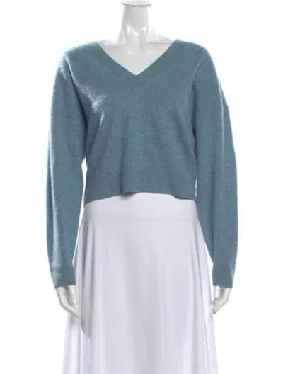 Pre-owned Naadam Cashmere V-neck Sweater In Blue