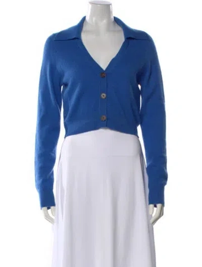 Pre-owned Naadam Cashmere V-neck Sweater In Blue