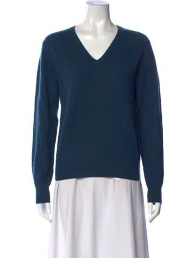 Pre-owned Naadam Cashmere V-neck Sweater In Blue