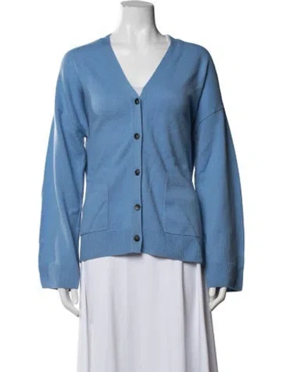 Pre-owned Naadam Cashmere V-neck Sweater In Blue