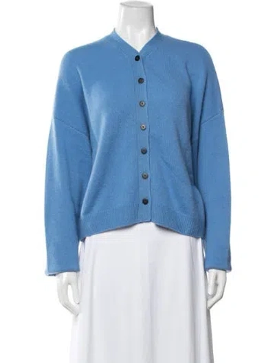 Pre-owned Naadam Cashmere V-neck Sweater In Blue