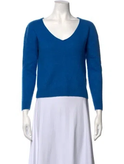 Pre-owned Naadam Cashmere V-neck Sweater In Blue