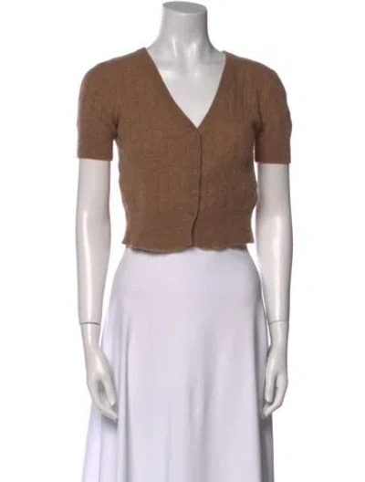 Pre-owned Naadam Cashmere V-neck Sweater In Brown