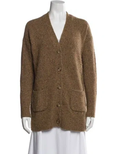 Pre-owned Naadam Cashmere V-neck Sweater In Brown