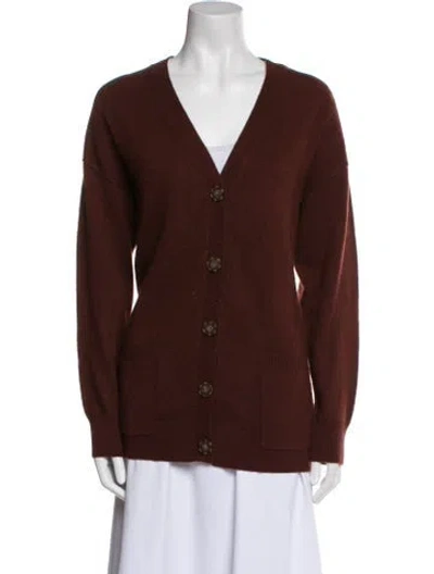Pre-owned Naadam Cashmere V-neck Sweater In Brown