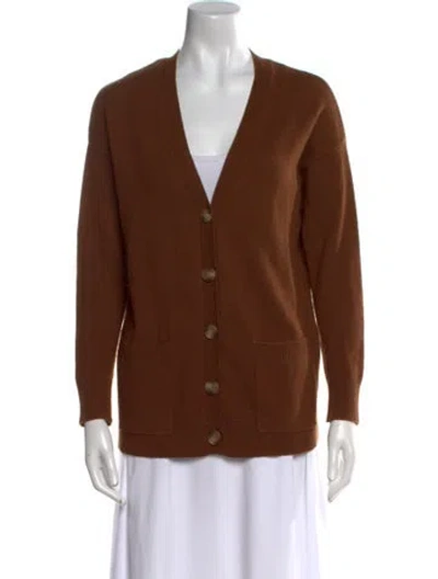 Pre-owned Naadam Cashmere V-neck Sweater In Brown