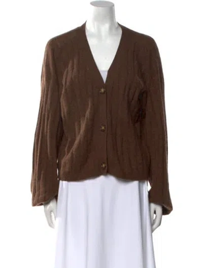 Pre-owned Naadam Cashmere V-neck Sweater In Brown