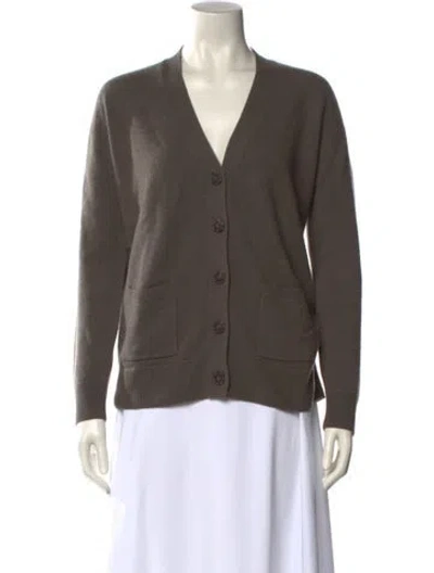 Pre-owned Naadam Cashmere V-neck Sweater In Brown