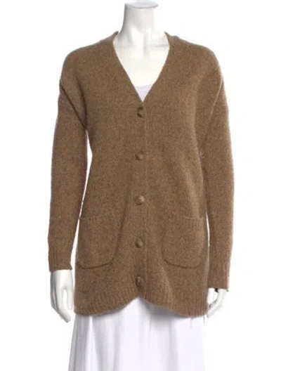 Pre-owned Naadam Cashmere V-neck Sweater In Brown