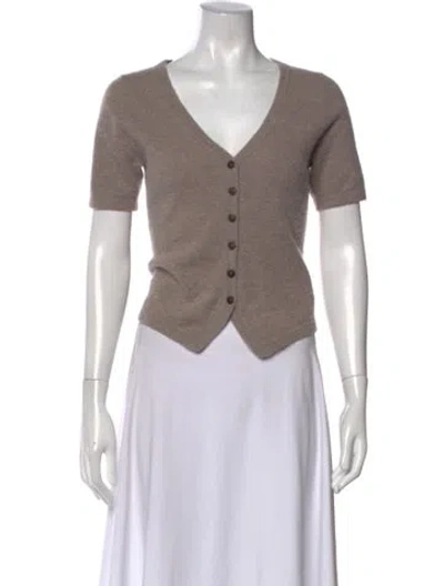 Pre-owned Naadam Cashmere V-neck Sweater In Brown