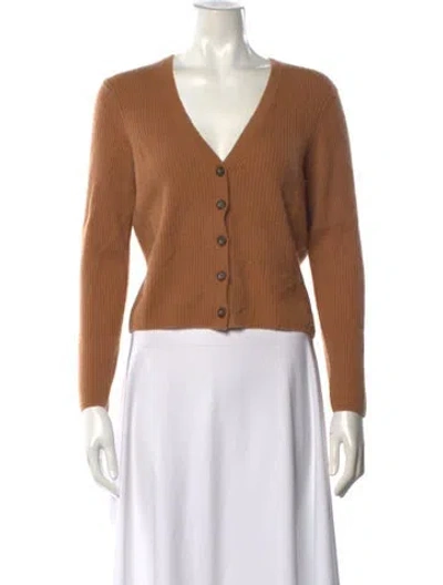 Pre-owned Naadam Cashmere V-neck Sweater In Brown