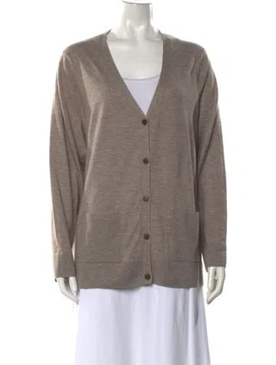 Pre-owned Naadam Cashmere V-neck Sweater In Brown