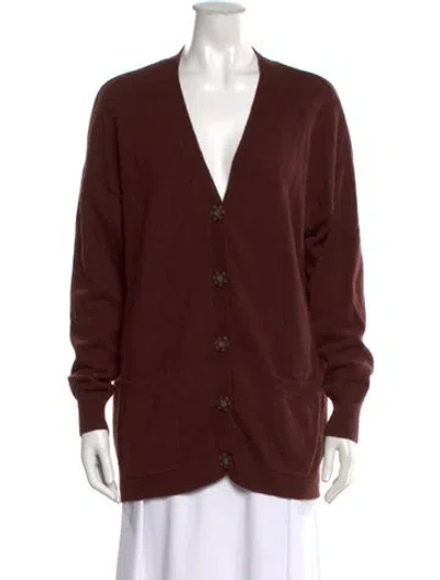 Pre-owned Naadam Cashmere V-neck Sweater In Brown