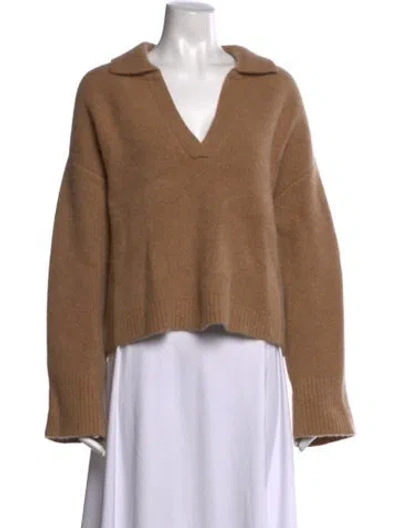 Pre-owned Naadam Cashmere V-neck Sweater In Brown