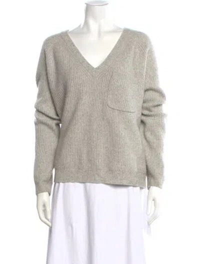 Pre-owned Naadam Cashmere V-neck Sweater In Gray