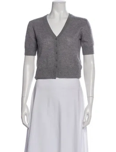 Pre-owned Naadam Cashmere V-neck Sweater In Gray