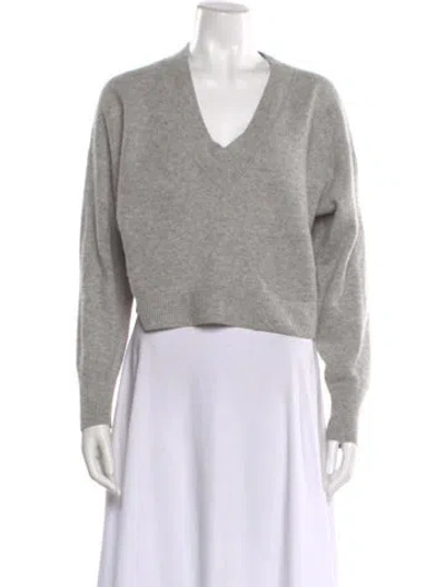 Pre-owned Naadam Cashmere V-neck Sweater In Gray