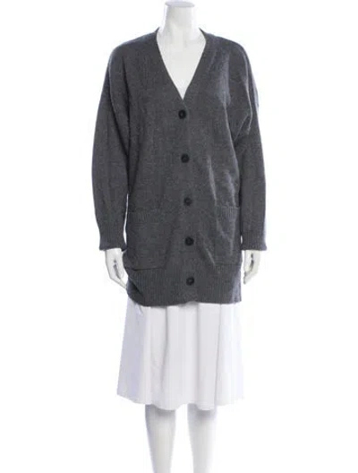 Pre-owned Naadam Cashmere V-neck Sweater In Gray