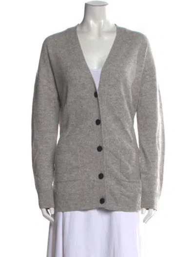 Pre-owned Naadam Cashmere V-neck Sweater In Gray