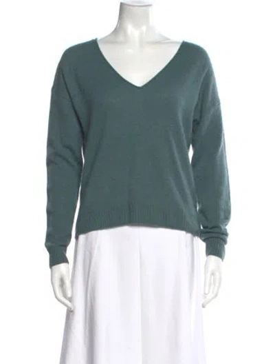 Pre-owned Naadam Cashmere V-neck Sweater In Green